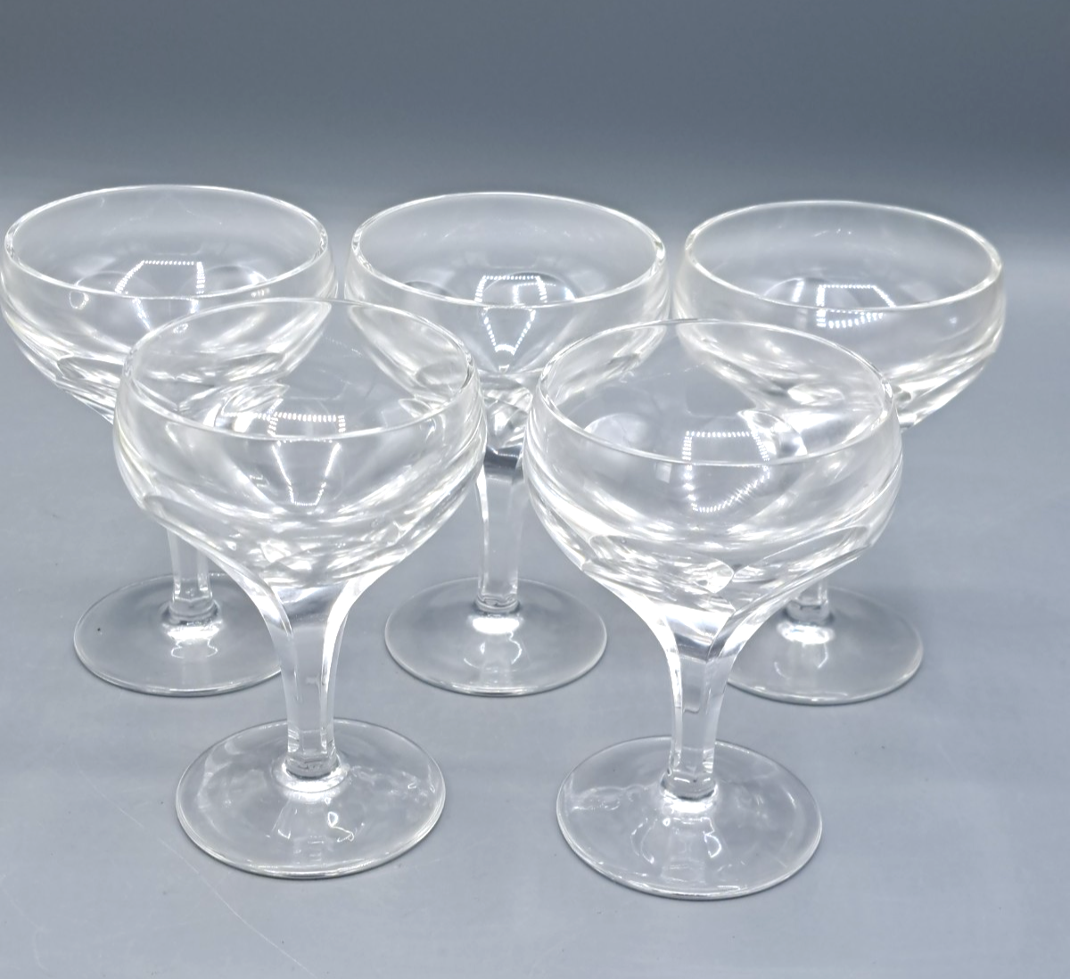 Antiqutät, Mundgelasenes Glas, Handgefertigt, 5 Stück, 10 cm hoch